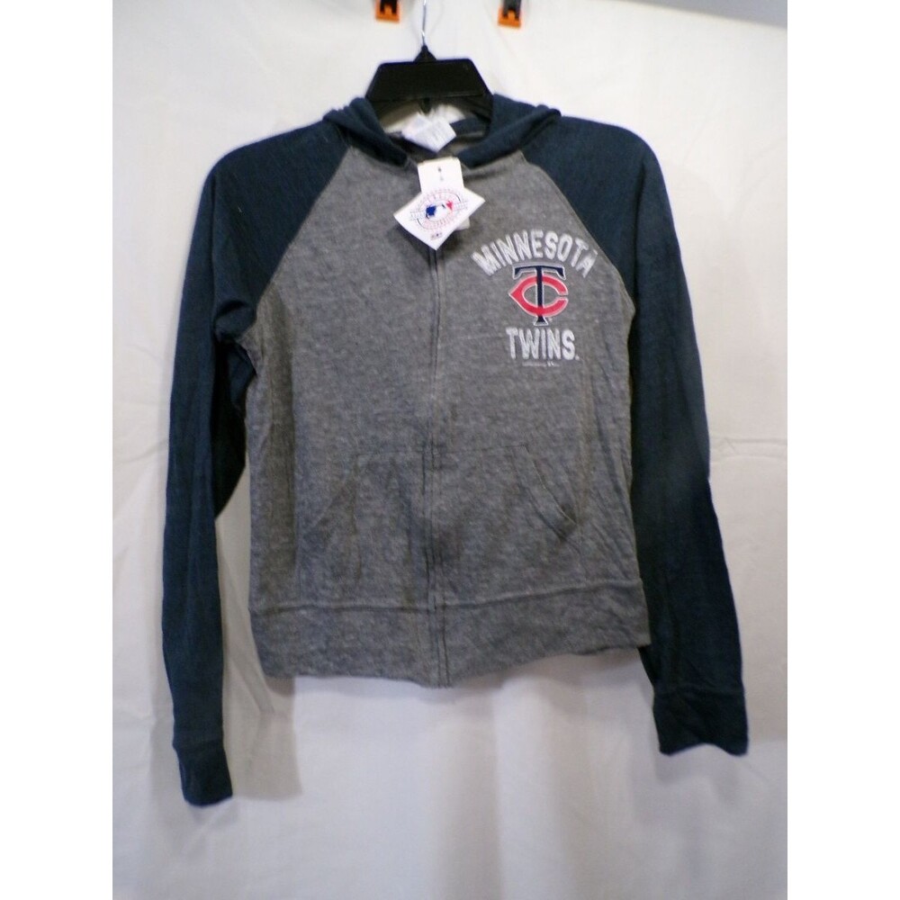 Campus Lifestyle Minnesota Twins Women's Full Zip Hoodie S Gray Navy